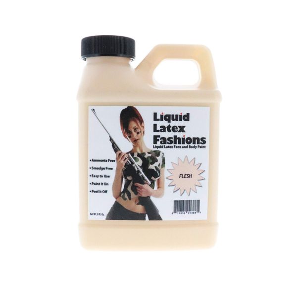 Liquid Latex Fashions - Ammonia Free Halloween Easy Peel Off Body Paint, Ideal for Art, Theater, Parties, School Plays, Cosplays and Concerts, Flesh- 8 oz