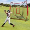 Baseball Practice Net Thrower Strike Zone W/ Portable Baseball Ball Caddy EZ Set
