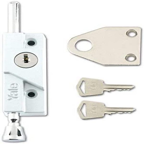 Yale V-8K116-WE Multi-Purpose Door Bolt, White Finish, Standard Security, Visi Packed, suitable for hinged and wooden doors