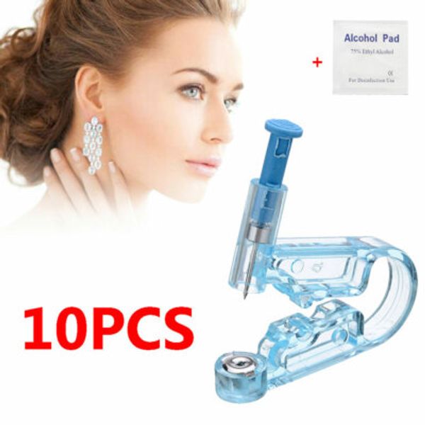 10Pcs Disposable Ear Studs Piercing Gun Ear Stud Unit Piercer Tool Kit