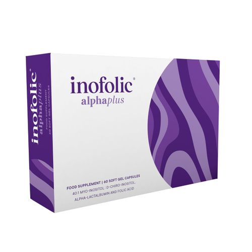 Inofolic AlphaPlus – PCOS Supplement for Women - Female Hormone Balance - 40:1 Ratio Myo-Inositol : D-Chiro-inositol - Alpha-lactalbumin - 400ug Folic Acid – 60 Capsules - 1 Month
