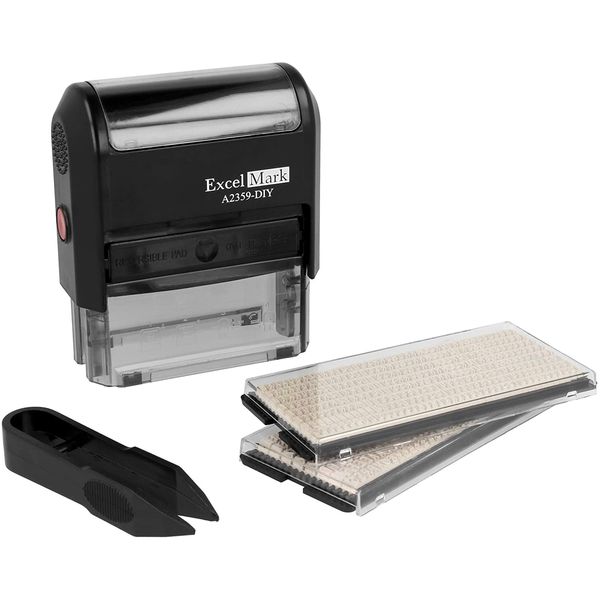 ExcelMark Self-Inking Do It Yourself Stamp Kit - A2359-DIY - Black Ink