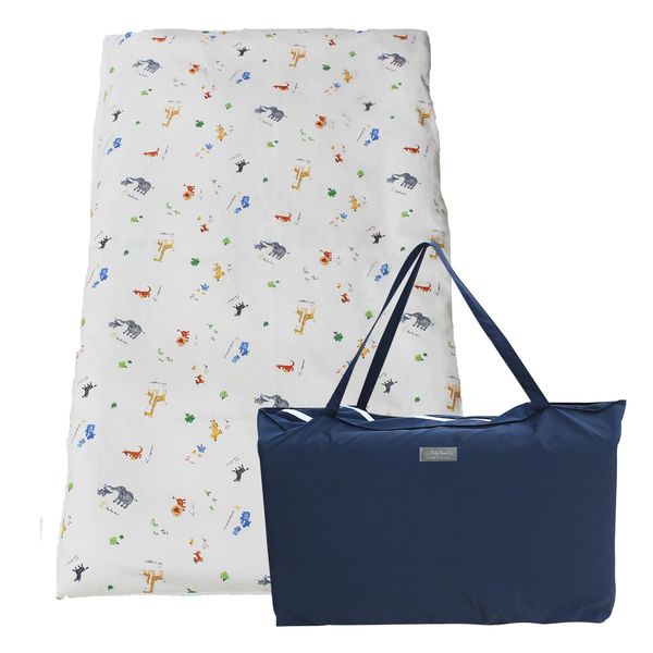 Babyshower Nap Bedding for Children, Single Piece + Nap Futon Bag Set (Animal), 27.6 x 47.2 inches (70 x 120 cm), Water Repellent, Made in Japan, Portable, Lightweight, Kindergarten, Children, 100%