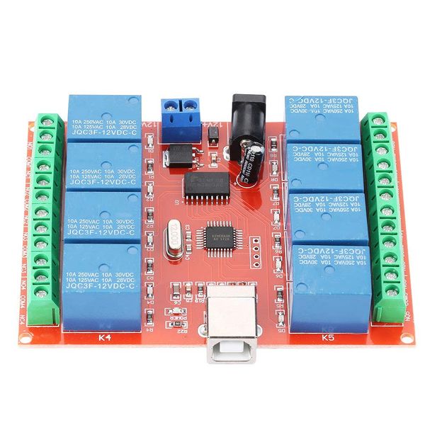 Relay Controller,USB Relay Switch 12V 8 Channel Relay Module with USB Interface Drive-Free for Computer Smart Control Switch