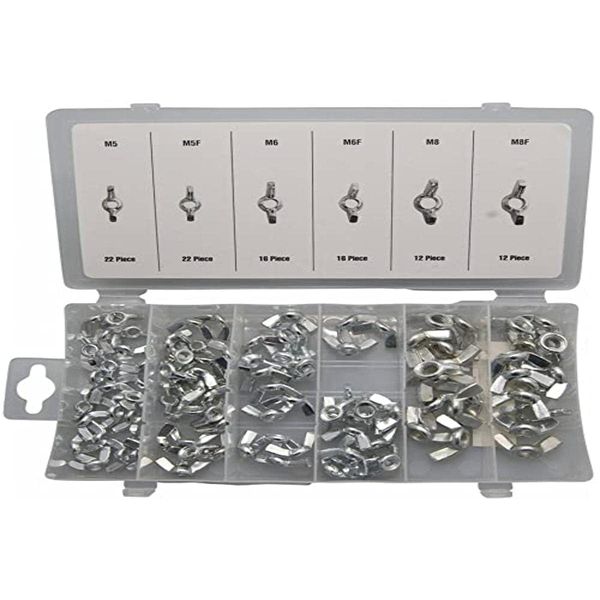 BENSON TOOLS 48996 Butterfly Nuts, Pack of 100, Silver