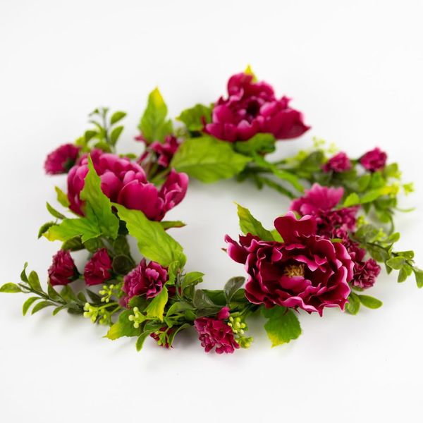 A Cheerful Giver Candle Ring, Pink Peony Bloom, Spring Flowers