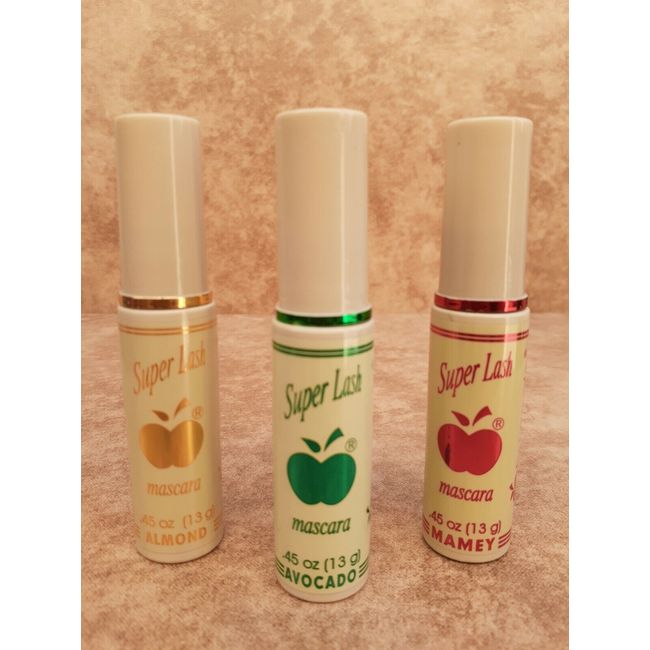 3pcs MAMEY, AVOCADO, ALMOND Super Lash Black Mascara BY APPLE  Rimel Manzanita