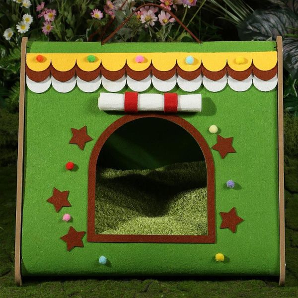 Cat House with Pad Anti Slip Pet Bed for All Seasons Puppy Dog and Cat