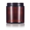 4 oz Amber PET Plastic Staight Sided Jar with Black Smooth Lid (12 pack)