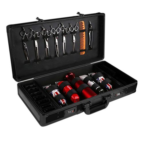 BJTDLLX Barber Carrying Case with Code Lock, Beauty Salon Barber Case Stylist Tool Box, Professional Barber Travel Carry Case Salon Hair Cutting Grooming Kit Storage Organizer for Hair Scissors Tools