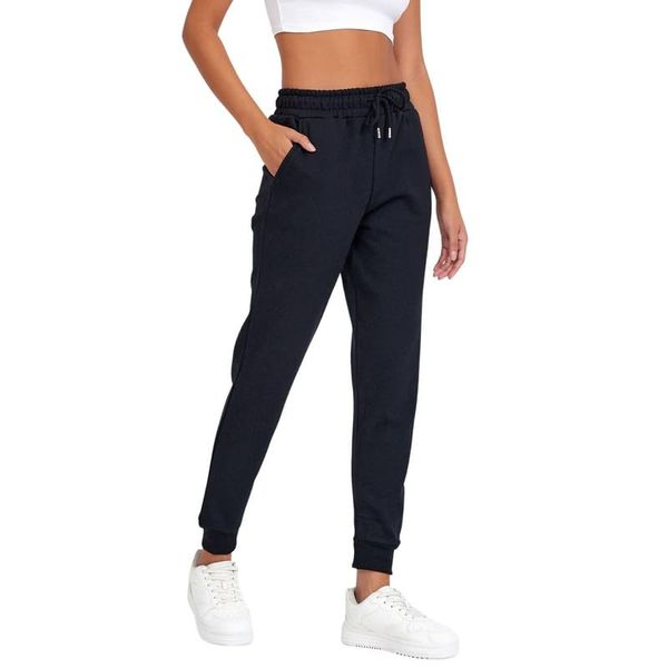 COMEOR Jogginghose Damen - Baumwolle Sporthose Lang, Trainingshosen, Frauen Freizeithosen, Sweatpants mit Regular Passform für Fitness, Yoga, Freizeit (Schwarz M)