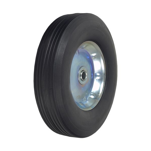10" Utility Solid Rubber Wheel Assembly for Dolly, Wagon, & Cart