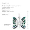 Tuscany Silver Women's Sterling Silver Pave Shell Butterfly Pendant
