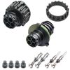 Round Plug Set Pin + Socket 2-Pin AMP DIN 72585 Round Connector Ring IP67