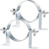 Tandefio 2 Pcs 4 B Vent Adjustable Wall Strap Pellet Vent Wall Strap Round Gas Vent Pipe Strap Galvanized Rigid Split Ring Hanger, Silver