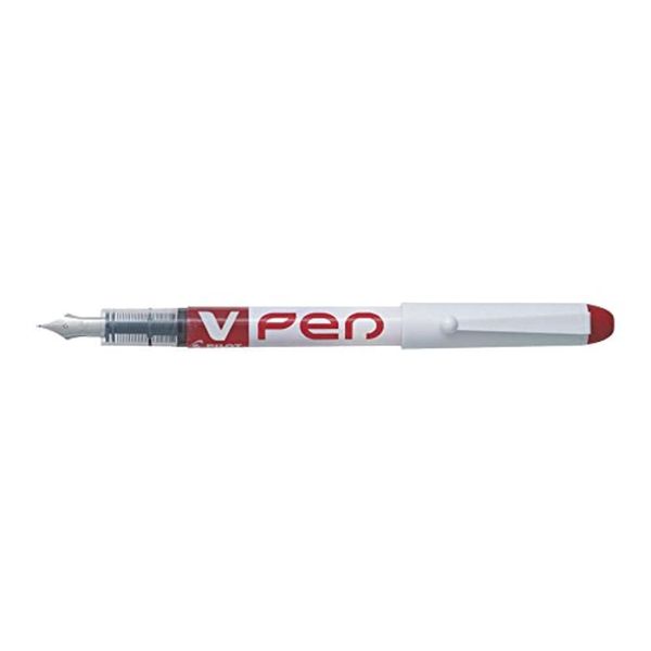 Pilot V Pen SVPN-4W R Disposable Fountain Pen - Red, Box of 12