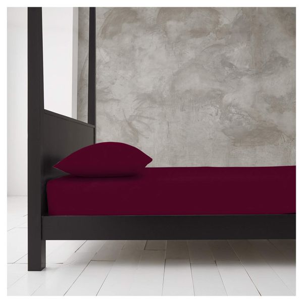 GC GAVENO CAVAILIA Fitted Sheet, Polyester-Cotton, Wine, Double