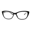 Clear Lens Glasses With Bifocal Reading Lens Womens Rectangular Cateye Black +2.5