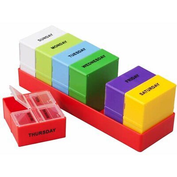 7 Day Weekly Medicine Pill Box Vitamin Tablet Organizer Case Container Holder