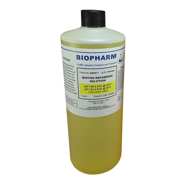 Biopharm pH Calibration Solution 1 Quart pH 7 Buffer NIST Traceable 