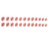 24pcs Amber Nail Tips Stain Gold Thread Fake Nails for Wedding, Party, Holiday, Dating, Prom, Daily Life