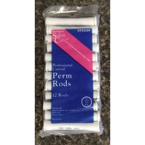 Salon Care Perm Rods 12 Pack White 5/8" New