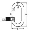 8mm Spring hook oval lock nut - A4 (marine grade) Stainless - 2 pack