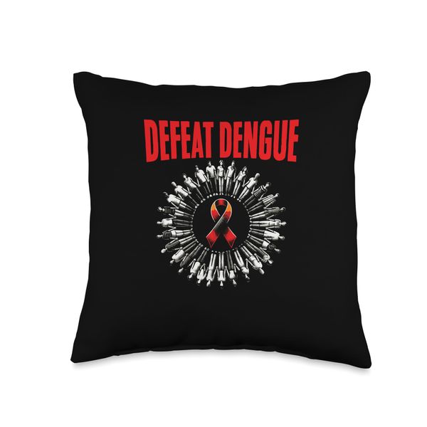 Stop The Bite Fight Dengue Mosquito Control Dengue Awareness Throw Pillow