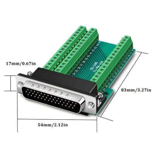 2PCS DB44 Serial Connector D-sub Male Plug 44-pin Port Terminal Breakout PCB Board,DB44 Solderless Adapter with Nut