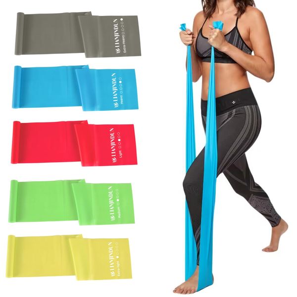 5 Pcs Professional Resistance Bands. Latex-Free, Elastic Band, Work Out Bands, Stretch Bands for Working Out Women or Men, Exercise Bands Set for Physical Therapy, Yoga, Pilates (5 Colour Set)