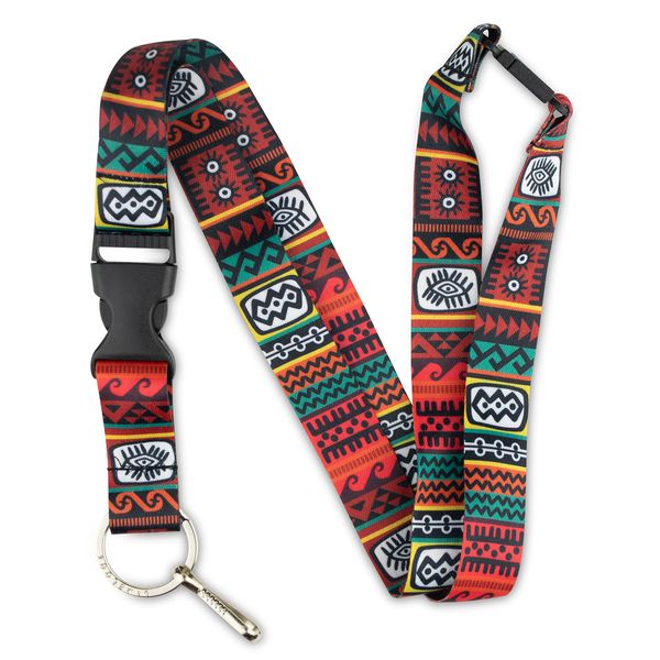 Limeloot Wayfinder Western Lanyard for Keys, ID Badges, and Accessories - Colorful Neck Lanyard with Breakaway Clasp, Quick Release Buckle, and Flat Ring