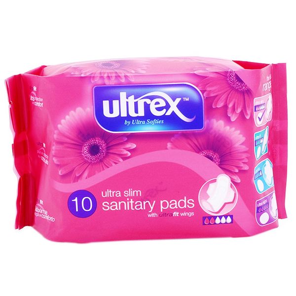 Ultrex Ultra Slim Sanitary Pads with Wings - 10 Pack