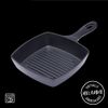 KitchenCraft Mini Cast Iron-Look Melamine Serving Dish with Handle, 16 cm (6.5") - Square Griddle Pan Style