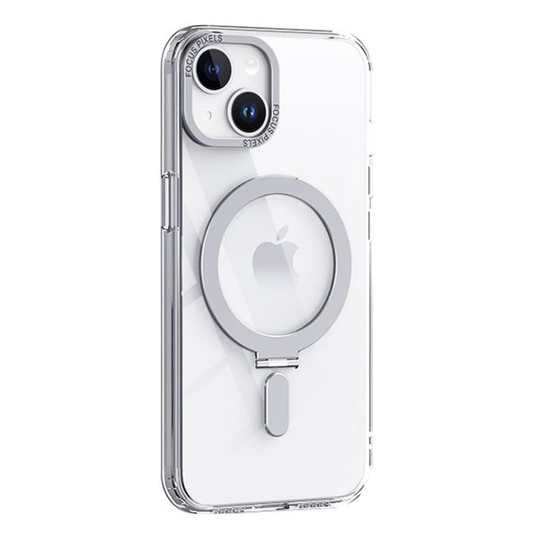 MagSafe iPhone 15 Case, Stand Function, Horizontal and Vertical Support, US Military MIL Standard, Shockproof, Wireless Charging Compatible, Clear, Simple and High Quality