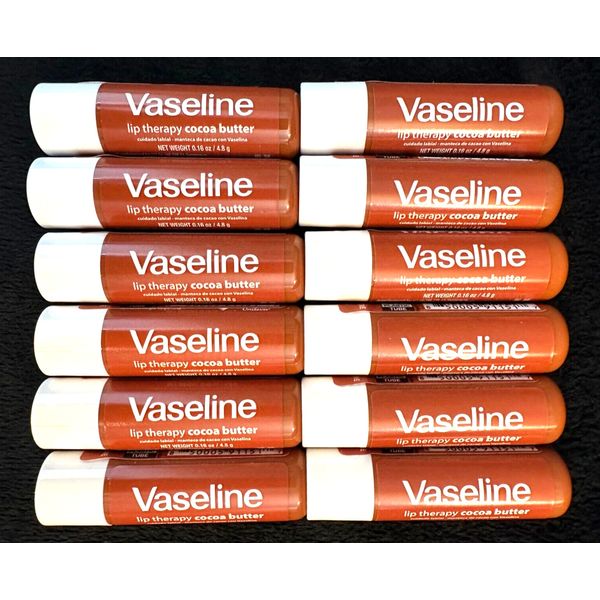 12x VASELINE LIP THERAPY COCOA BUTTER PETROLEUM JELLY CHAPSTICK LIP BALM ex 7/26