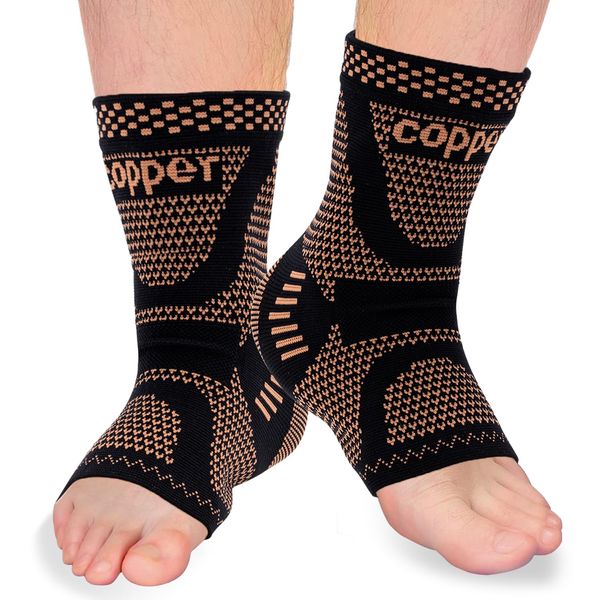 Kunoli Neuropathy Socks for Men Women, 2 Pack Plantar Fasciitis Socks Functional Socks for Neuropathy, Ankle Support Compression Socks Neuropathy Nerve Pain Relief, 1 Pair (L)