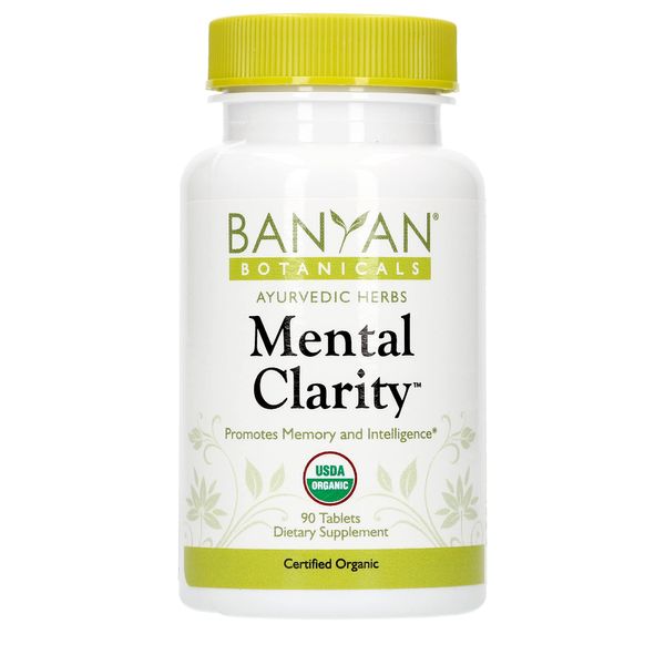Banyan Botanicals Mental Clarity – Organic Supplement with Gotu Kola & Bacopa – Supports Healthy Cognitive Function & Mental Performance* – 90 Tablets – Non-GMO Sustainably Sourced Vegan