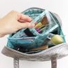 At First AF8338 Makeup Pouch, Cosmetic Bag, Brush Holder, Clarte, Shiny Gray