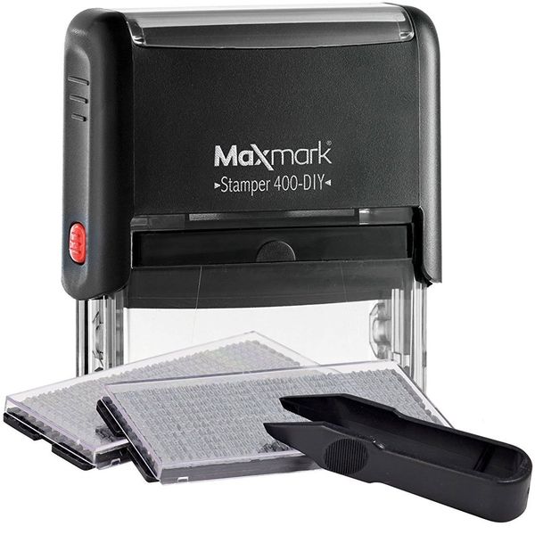 MaxMark Self-Inking Custom Do It Yourself Stamp Kit (DIY) - Black Ink