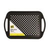 2X 1x Rectangular Non-Slip Serving Tray - Black, Grey or White, Colour at Random - Ideal for Dinner/Drinks)