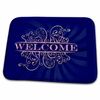 Dish Drying Mat - Welcome Home, Blue Welcome Design