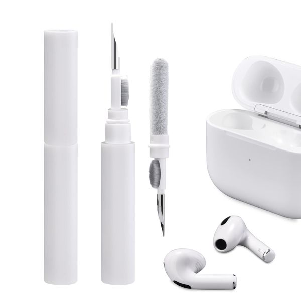 ICARER Clean Kit für AirPods Pro 2 2022 AirPods 3 AirPods Pro AirPods 2, 3 in 1 Multifunktions Kopfhörer Reinigungsset Werkzeug Weiche Bürste Beflockungsschwamm für iPhone Kamera Tastatur-Weiß