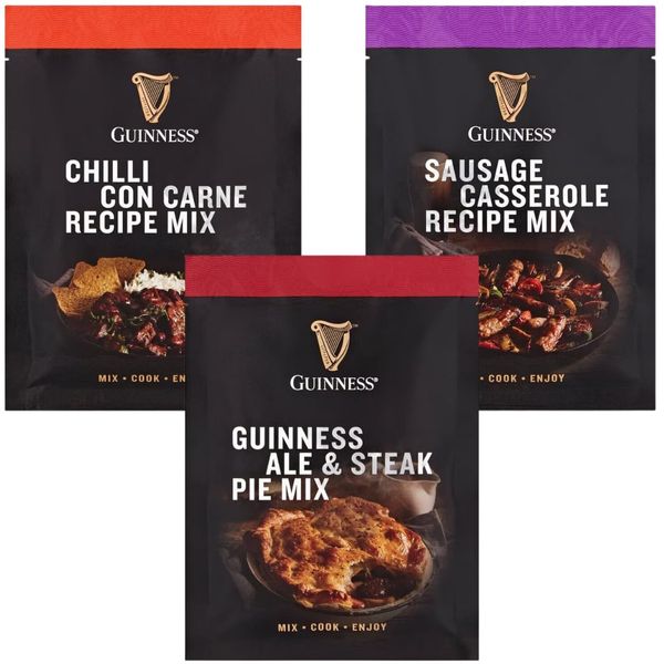 Baking Mix Bundle with Guinness Steak & Ale Pie Mix 40g, Chilli Con Carne Mix 40g & Sausage Casserole Mix 40g (3 Pack)