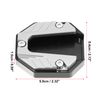 X AUTOHAUX Universal Motorcycle Kickstand Pad CNC Side Stand Silver Tone