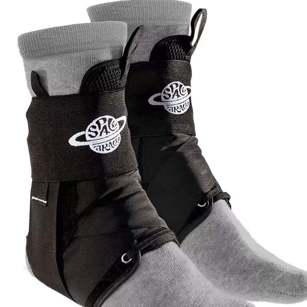 Space Brace Ankle Pads with Whip Pair Black (S)