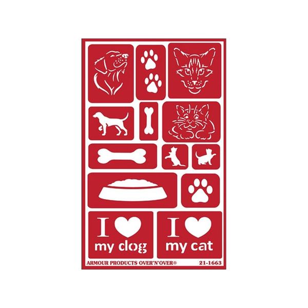Armour N Over Stencil Paws, Red