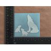 Wolf Decal 4 Pack: Mountain Silhouette, Wolf and Cubs, Howling, Small (White, 3.5")
