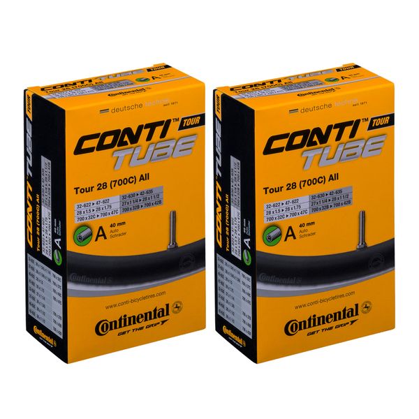 2 x Continental Tour 28 x 1.5-1.75" Schrader Valve Inner Tube