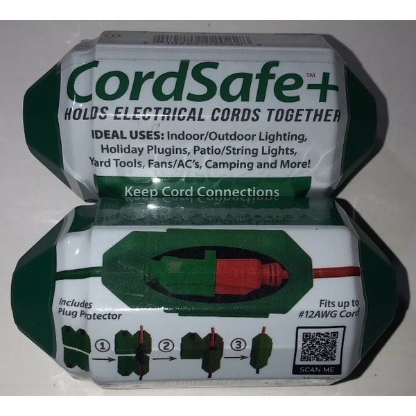 TWO Cordsafe+ Electrical Cord Protector Holds Extension Cord Together
