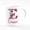 Ember Flower Letter Design Mug Gift 11oz Ceramic Coffee Tea Cup Alphabet